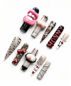 Gothic Tattoo Handmade Press On Nail Set