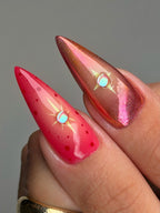 Retro Coquette Pink Swirl Handmade Press On Nails