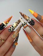 Retro Safari Animal Print Press On Nails
