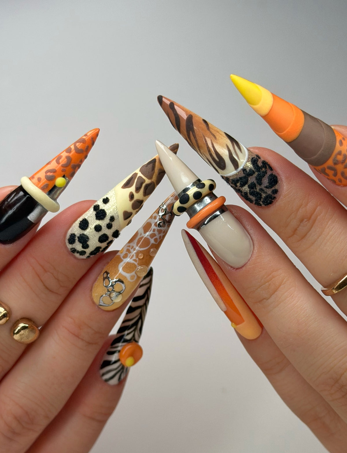 Retro Safari Animal Print Press On Nails