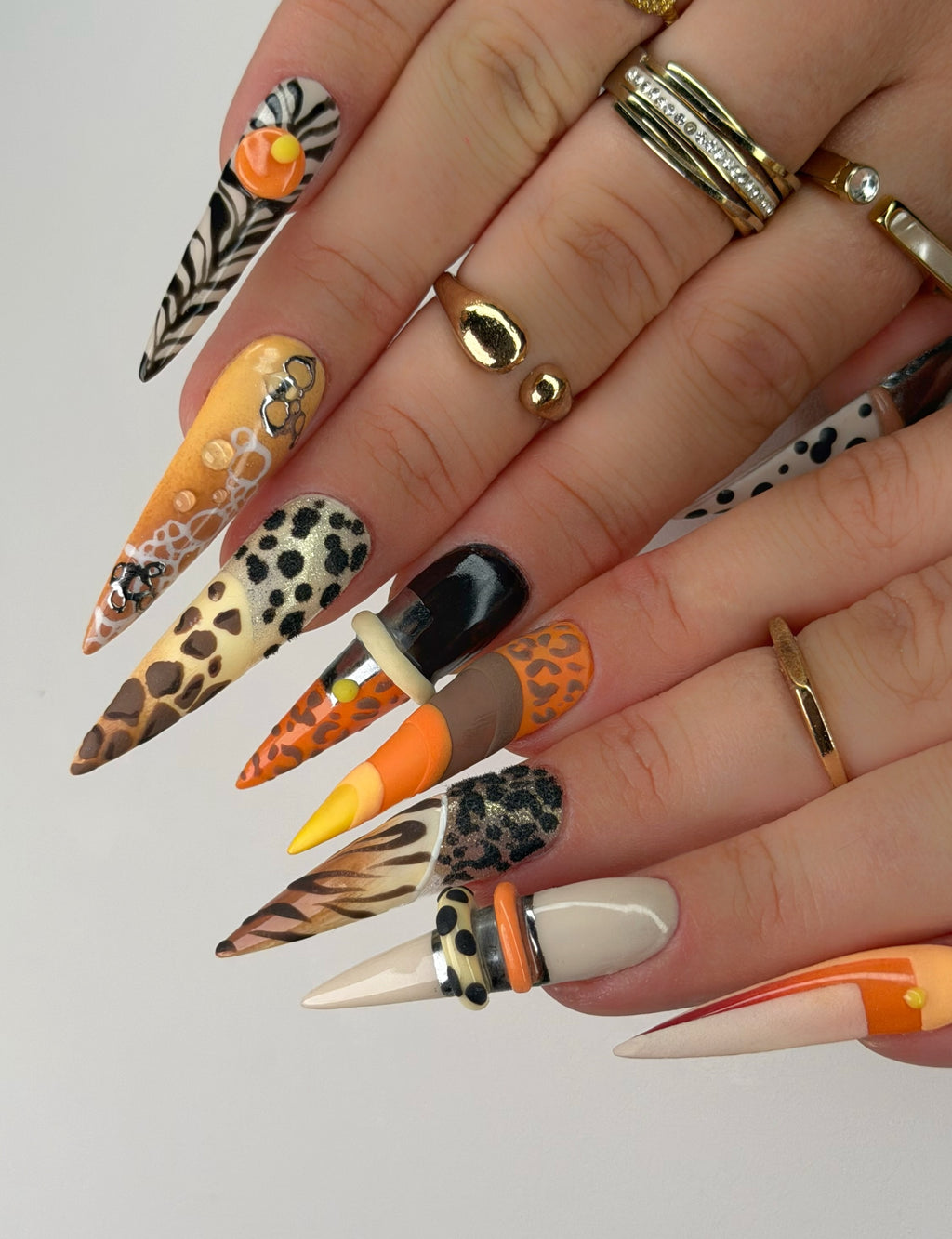Retro Safari Animal Print Press On Nails