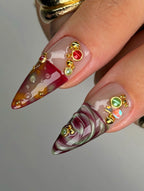 Bohemian Vintage Jewel Embellished Press On Nails