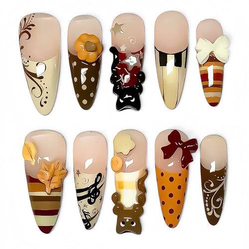 Autumn Woodland Cozy Handmade Press On Nail Set