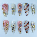 Bridal Coastal Elegance Handmade Press On Nail Set