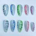 Colorful Koi Fish Glitter Design Press On Nail Set