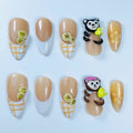 Cute Animal Fruit Press On Nail Set Handmade Kawaii Art Design