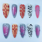 Gothic Serenity Cross Gradient Press On Nail Set