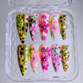 Hand Painted Tropical Floral Summer Luxury Almond Press On Nail Set