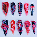 Horror Gothic Press On Nails Handmade 3D Sculptural Halloween Art Set