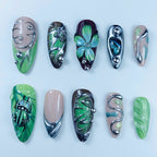 Luxury Botanical Beetle Handmade Press On Nail Set