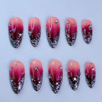 Pink Ombre Chrome Luxury Gradient Handmade Press On Nail Set