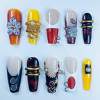 Retro Jewelry Inspired Handmade Press On Nail Set