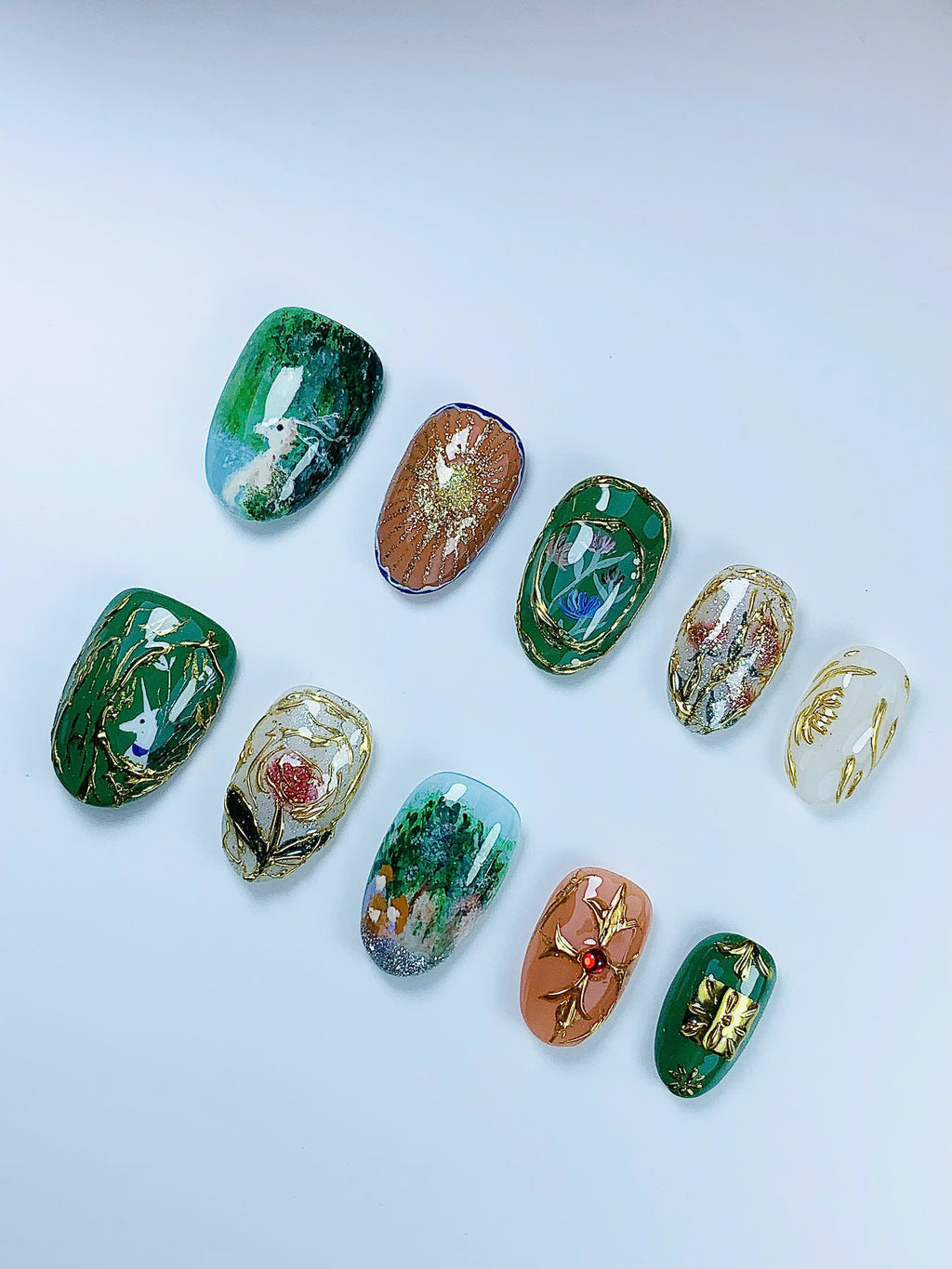 Enchanted Forest Fantasy Handmade Press On Nail Set