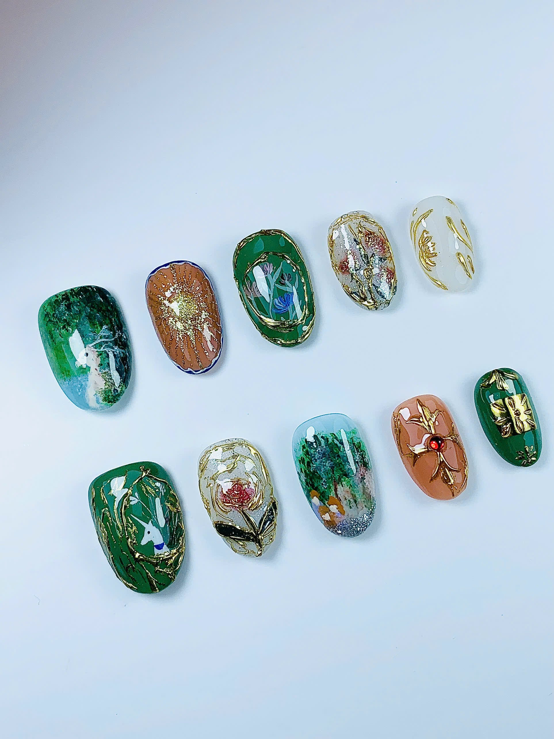 Enchanted Forest Fantasy Handmade Press On Nail Set