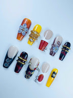 Retro Jewelry Inspired Handmade Press On Nail Set