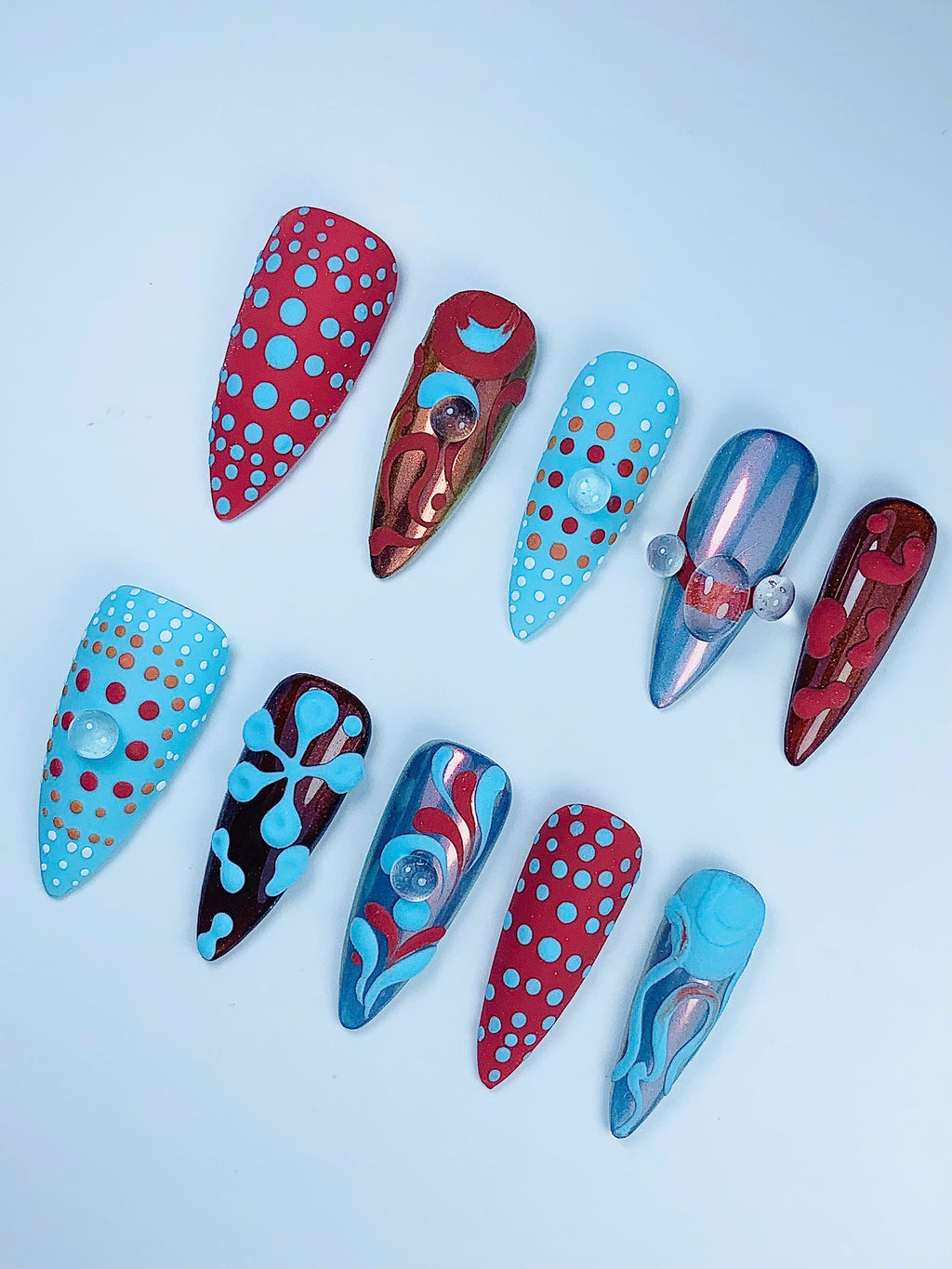 Retro Pop Art Handmade Press On Nail Set