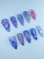 Fantasy Mermaid Ocean Handmade Press On Nail Set