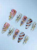 Bridal Coastal Elegance Handmade Press On Nail Set